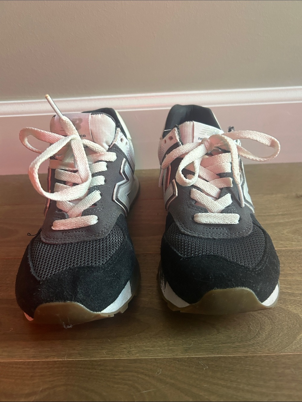New Balance Black and Gray Lace-Up Athletic Sneakers